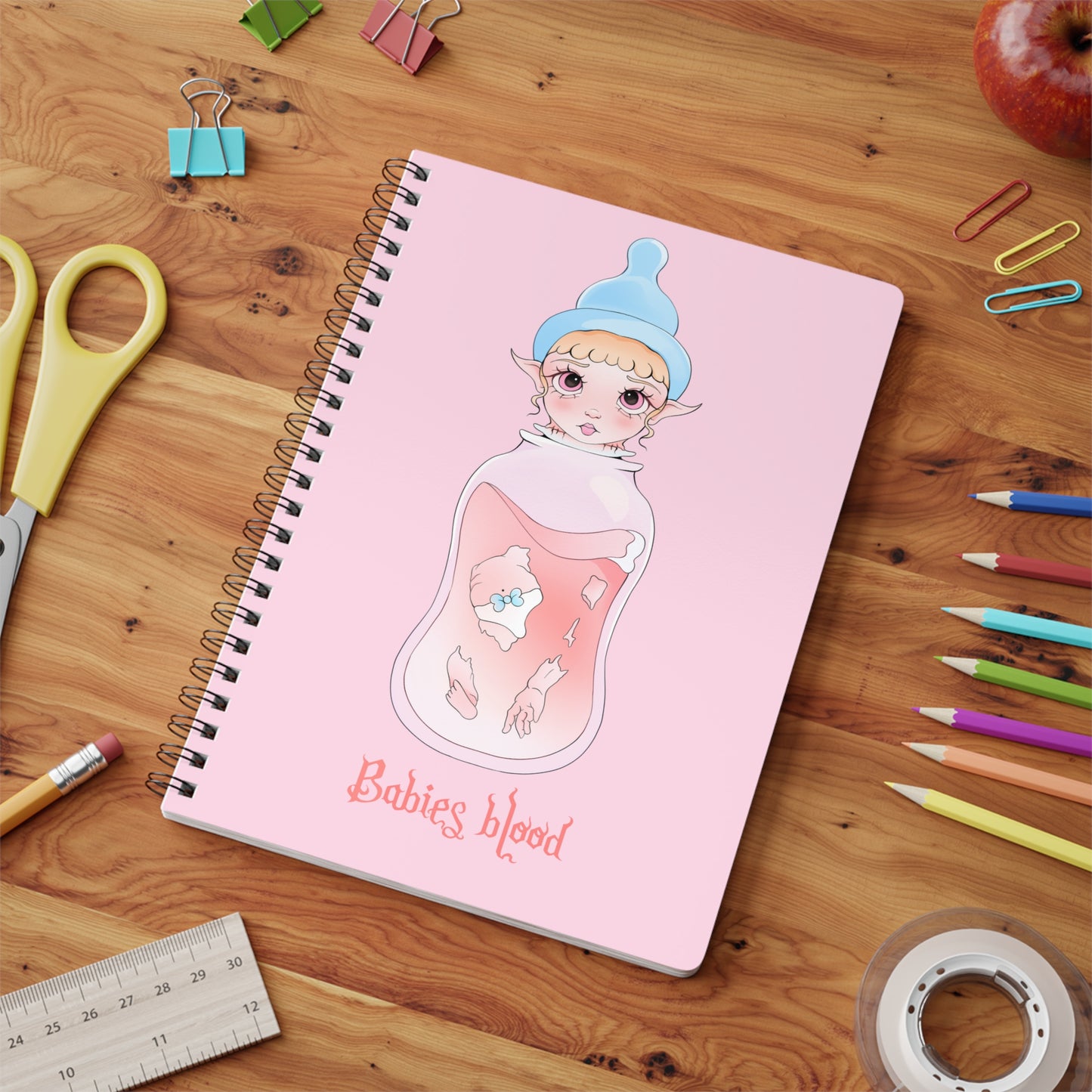Babies blood Wirobound Softcover Notebook, A5